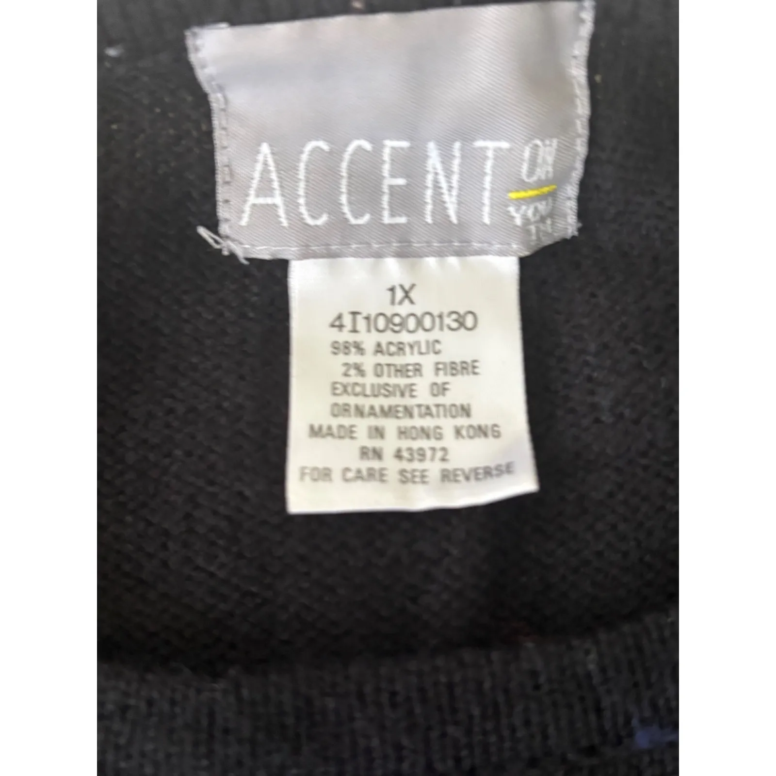 Accent On You Black Festive Sequin‎ Christmas Sweater Wreath Reindeer Horse 1X - Image 2