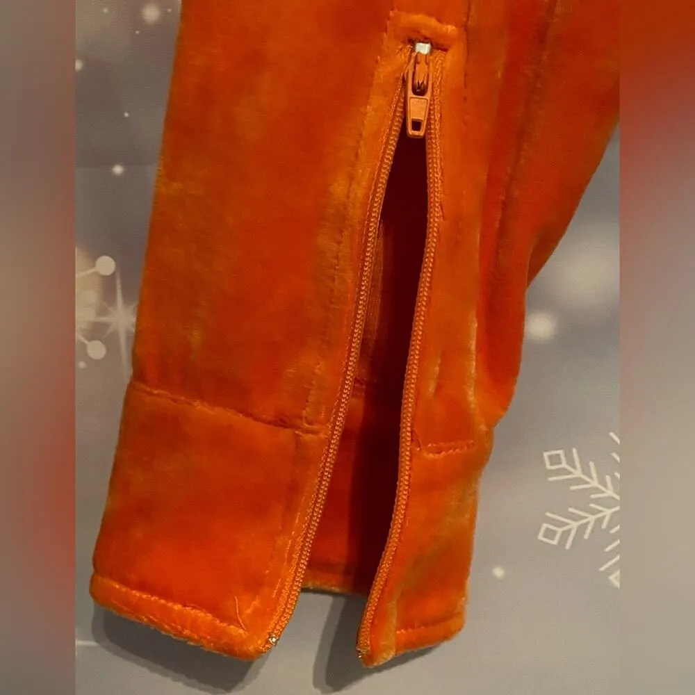 BCBGMaxAzria Vintage Orange Velour Zip Cover Jacket size Large - Image 6