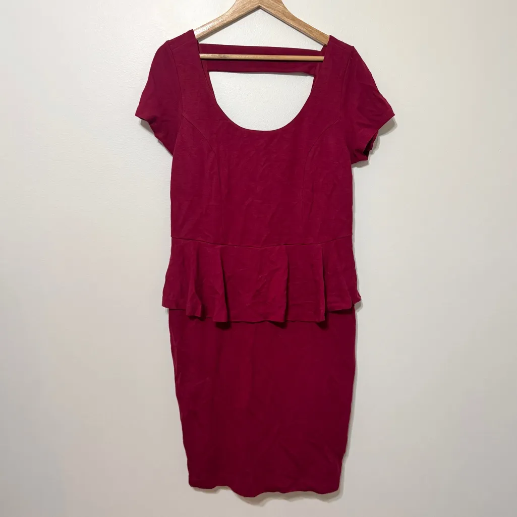 NWT Torrid Peplum Red Dress Size 14 NEW Bodycon Christmas Holiday Business - Image 2