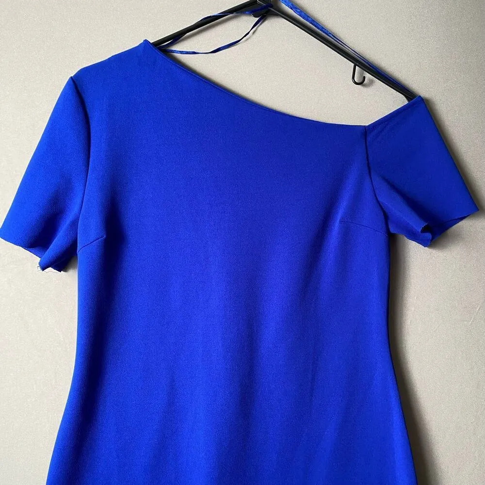 Zara size‎ medium short sleeve sheath asymmetrical neckline dress - Image 2