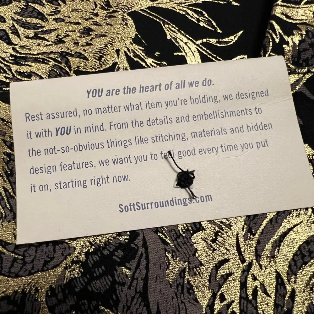 Soft Surroundings Moonstruck Pants Metallic Gold Floral Mini-Boot Full Length XS - Image 6