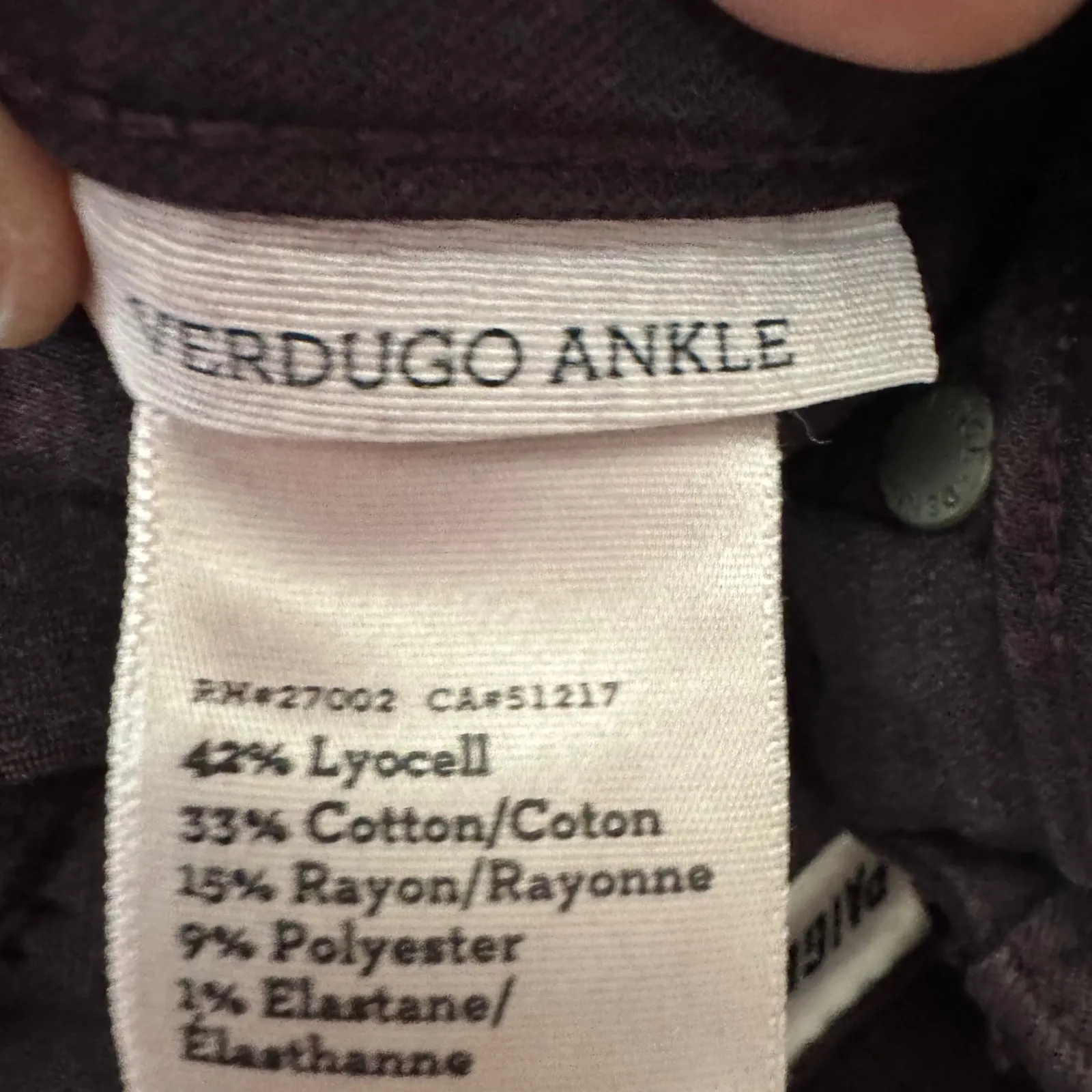 PAIGE Verdugo Ankle Black Cherry Silk Blend Coated Skinny Jeans Size 29 - Image 8