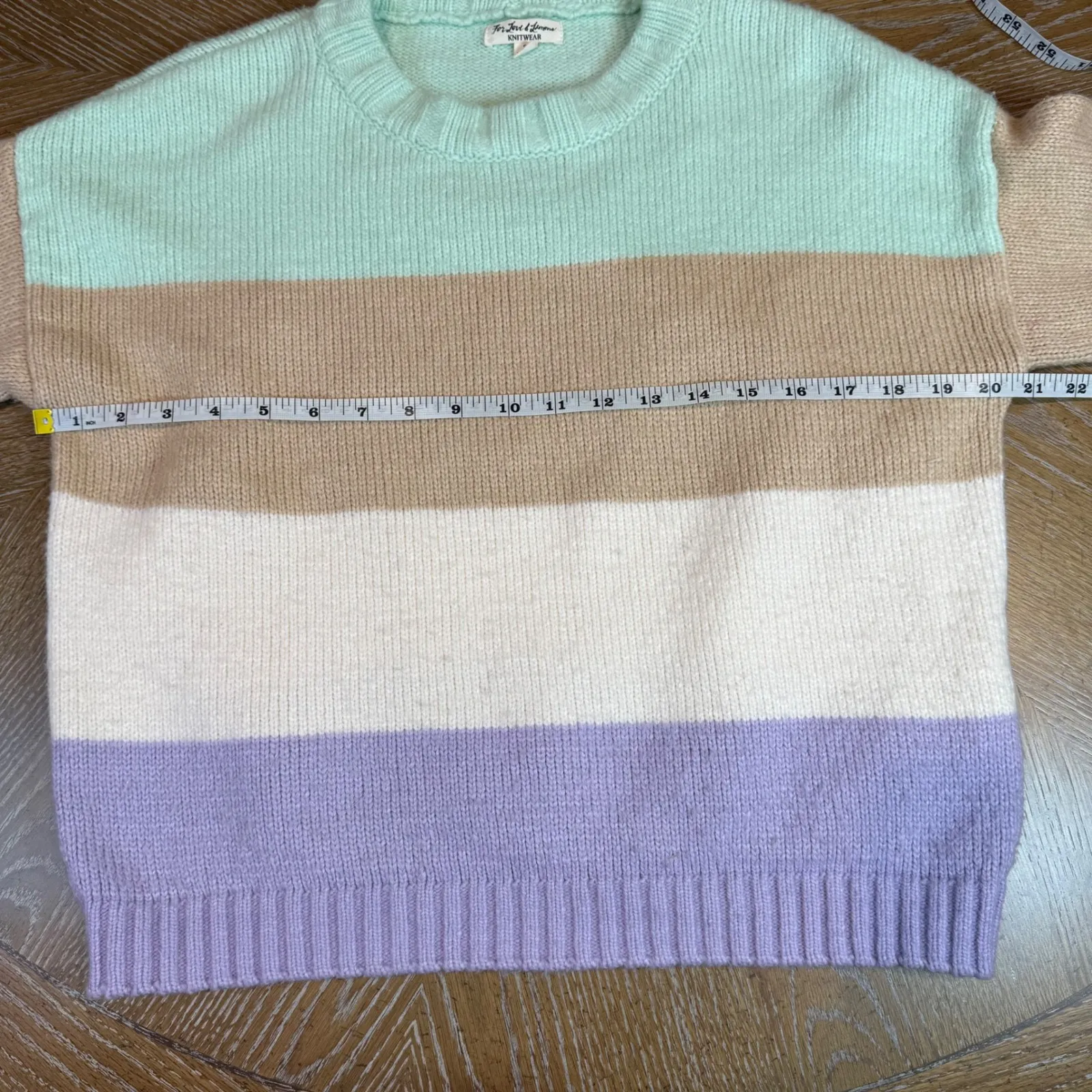 For Love and Lemons Hailey Striped Colorblock Pastel Sweater Size‎ Small - Image 7