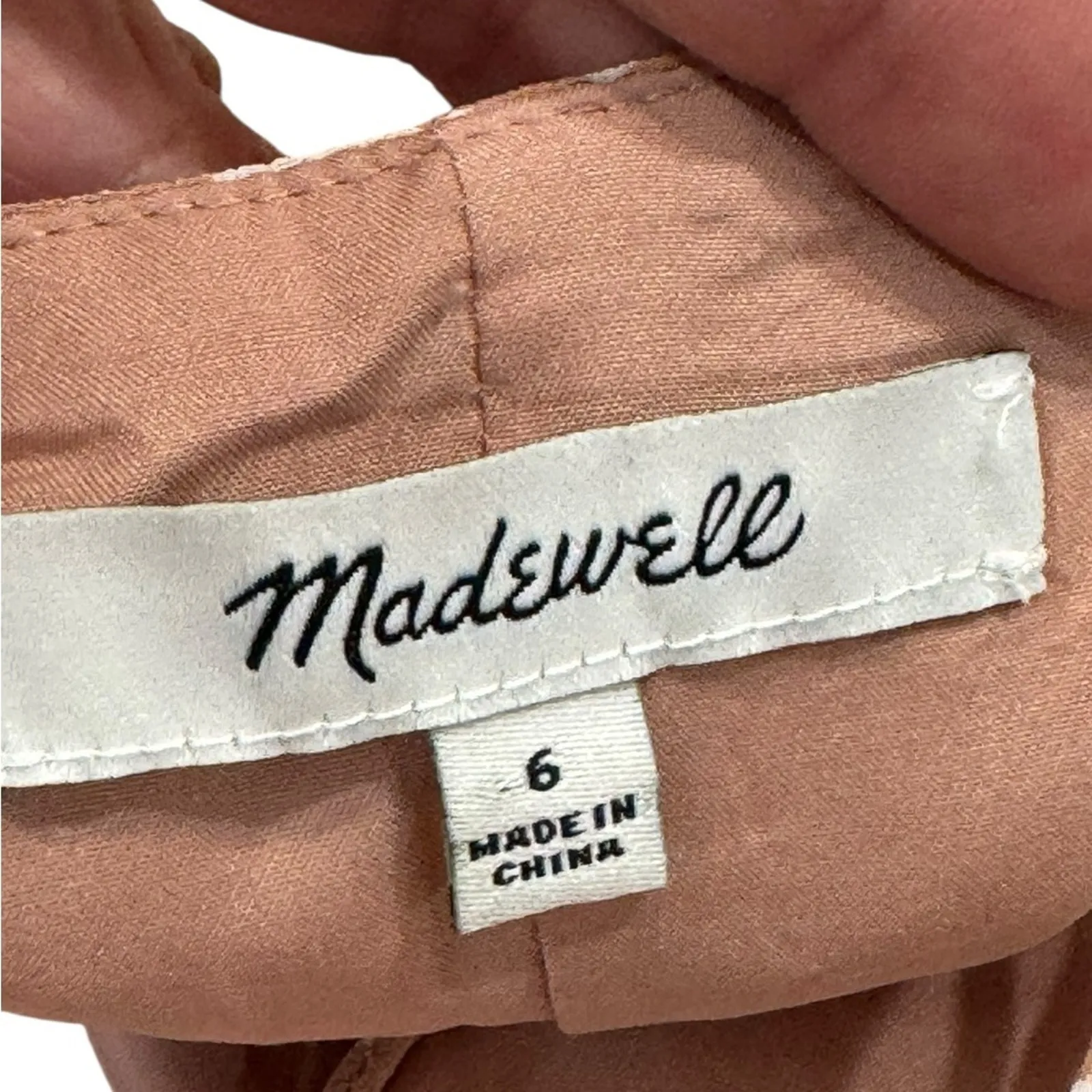 Madewell SILK Peach and White Floral Cami Slip Dress Size 6 Star Shower - Image 7