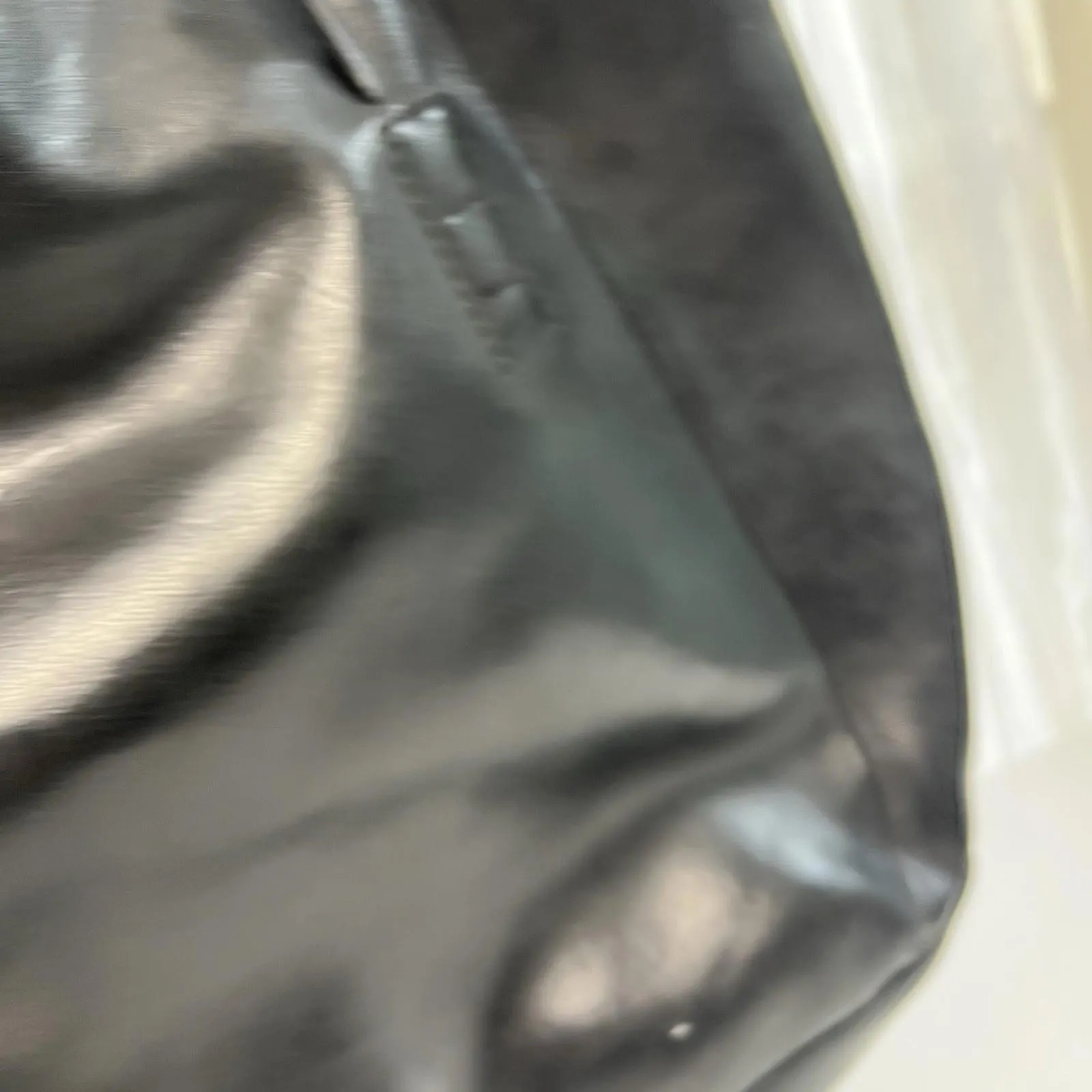 Alfani Black Genuine Leather Tote Bag Shoulder Purse AS IS / NEEDS REPAIR - Image 5