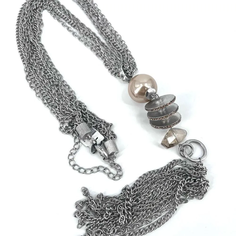 NWT Chico’s Fringe Pendant twisted layered chain‎ Silver - Image 2