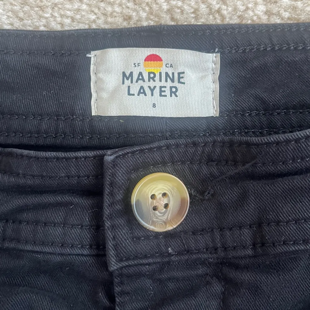 Marine Layer Bridget Wide Leg High Waisted Crop Pants Faded Black Women’s Size 8 - Image 7