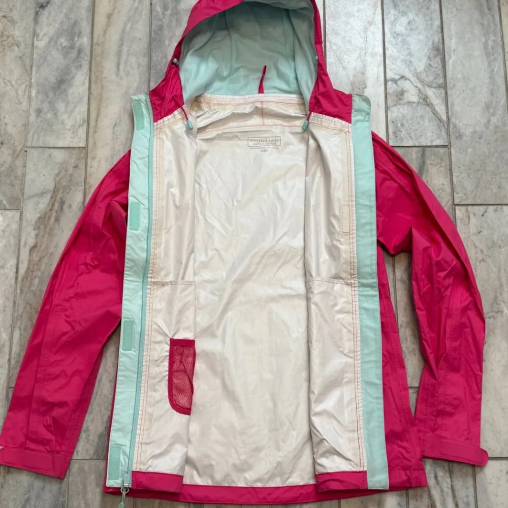 Vineyard Vines women's XXS / girls youth XL size 18 pink raincoat - Image 2