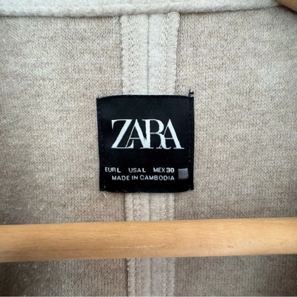 Zara Buttoned soft coat Sand size large shacket trench - Image 5
