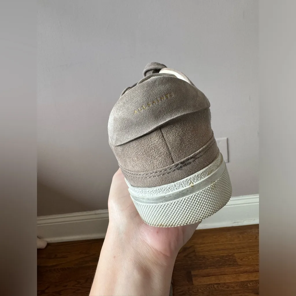 All Saints Women’s Trish Taupe Suede‎ Platform Sneakers Size 9 - Image 3