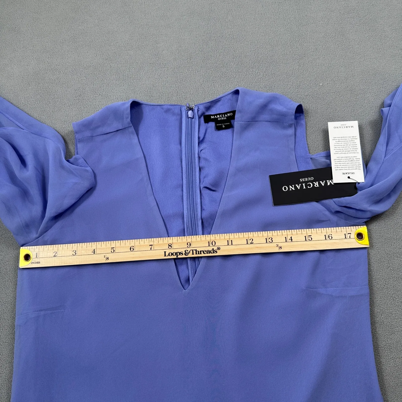 MARCIANO GUESS Tunic Dress Womens S Purple Tidal Wave Embellished Long Sleeve - Image 4