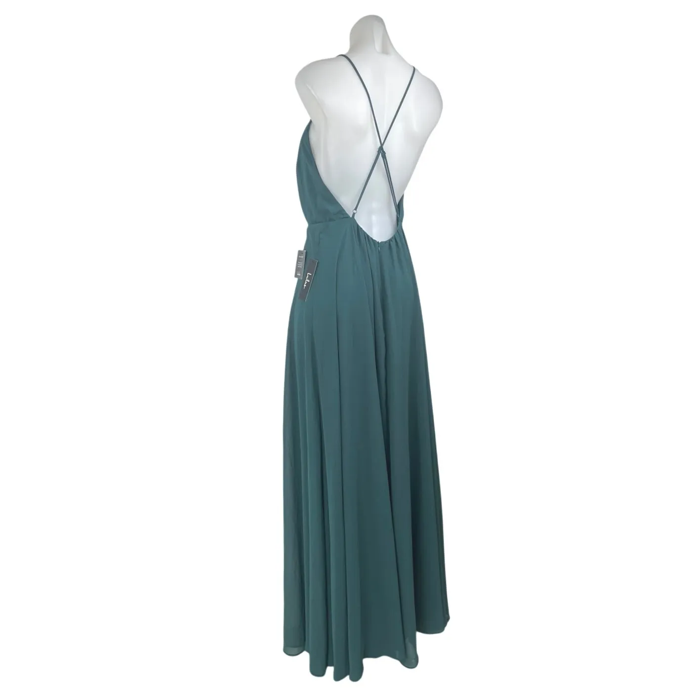 NEW Lulus Mythical Kind of Love Green Sleeveless Cami Camisole Maxi Tank Dress L - Image 6
