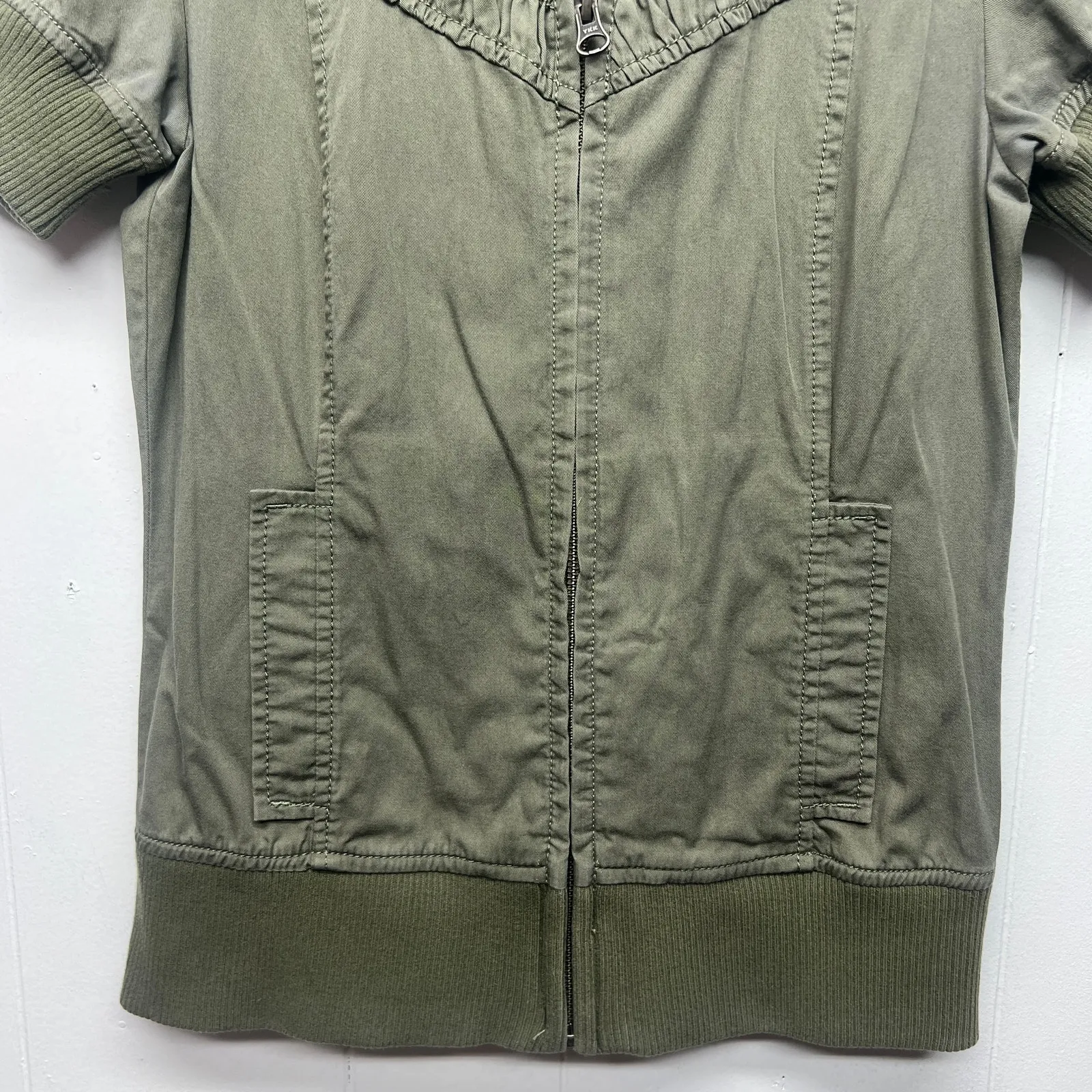 Rubbish Short Sleeve Jacket Womens Small Y2K Retro Preppy Grunge Dark Forest - Image 4