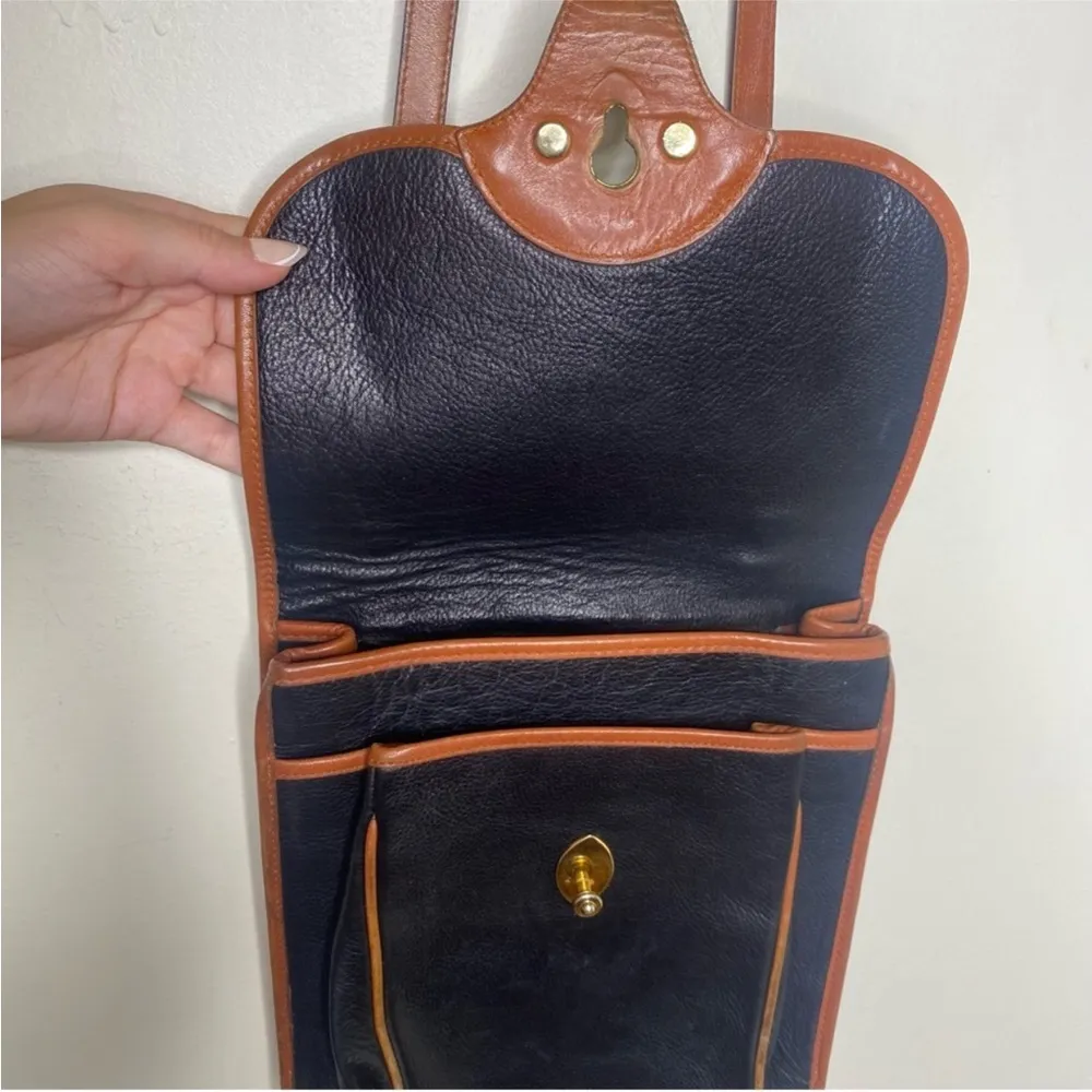 Vintage 90s Faigen Australia Leather Crossbody Bag All Seasons Satchel Two Tone - Image 3