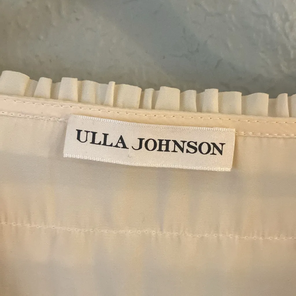 Ulla Johnson Mila Blouse Sz Large Dawn/Cream Size 10/Large Statement Sleeves - Image 5