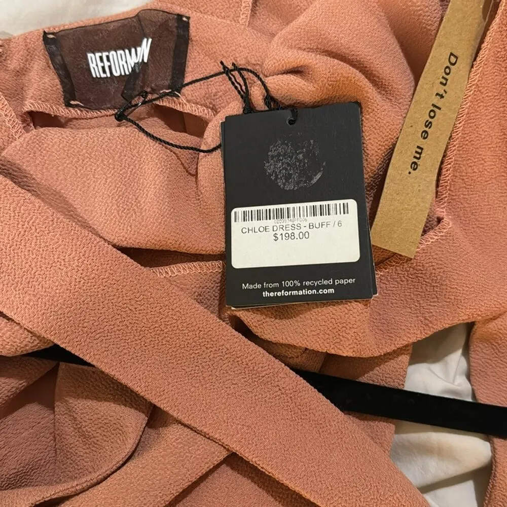 Reformation Chloe Midi Dress in Buff Size 6 - Image 8