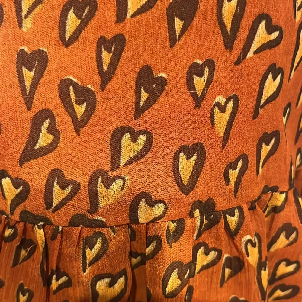 Urban Outfitters Women’s Faux Wrap Ruffle Skirt Hearts Leopard Size Medium - Image 9