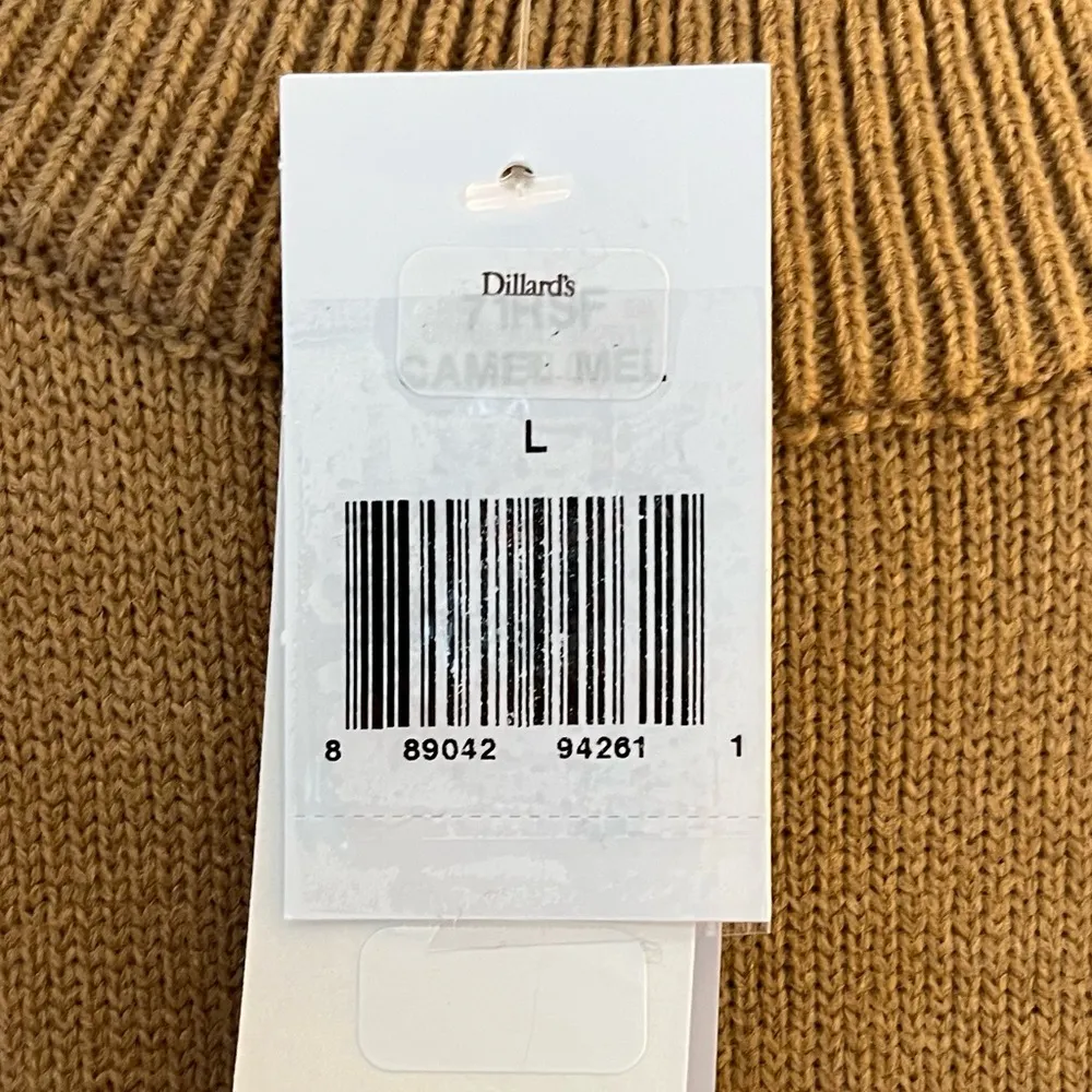 French Connection Dress Babysoft Balloon Sleeve Sweater Dress in Camel Sz L NWT - Image 16