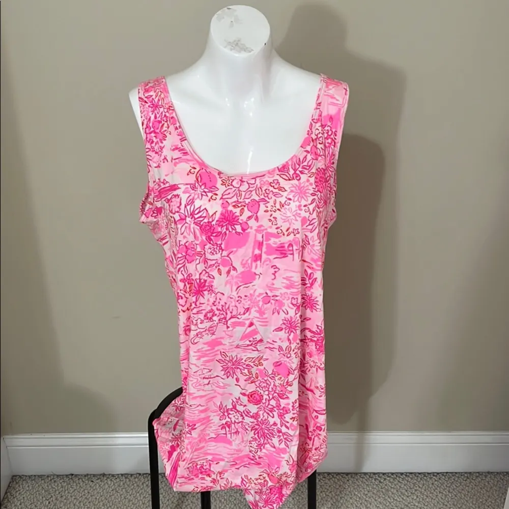NWT Lilly Pulitzer Newberri Tank Dress Peony Pink Seaside Scene - Image 5