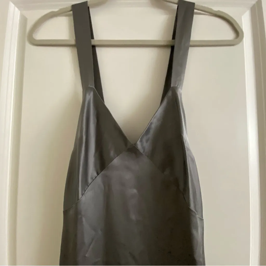 Michelle Mason Cross Back Slit Maxi Dress - Womens Size 2 Gunmetal NWT - Image 2