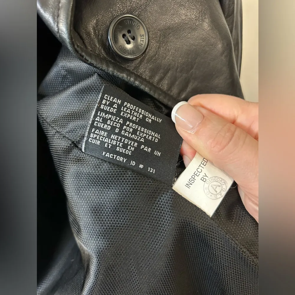 Siena Studio Black Leather Jacket Size Small - Image 14