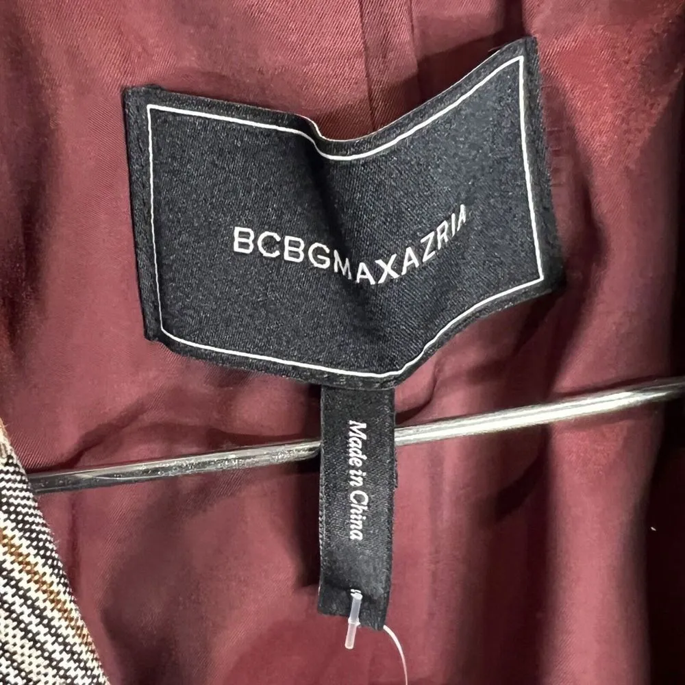 BCBGMAXAZRIA‎ MULTI Women's Belted Plaid Blazer, US Small NWT - Image 7