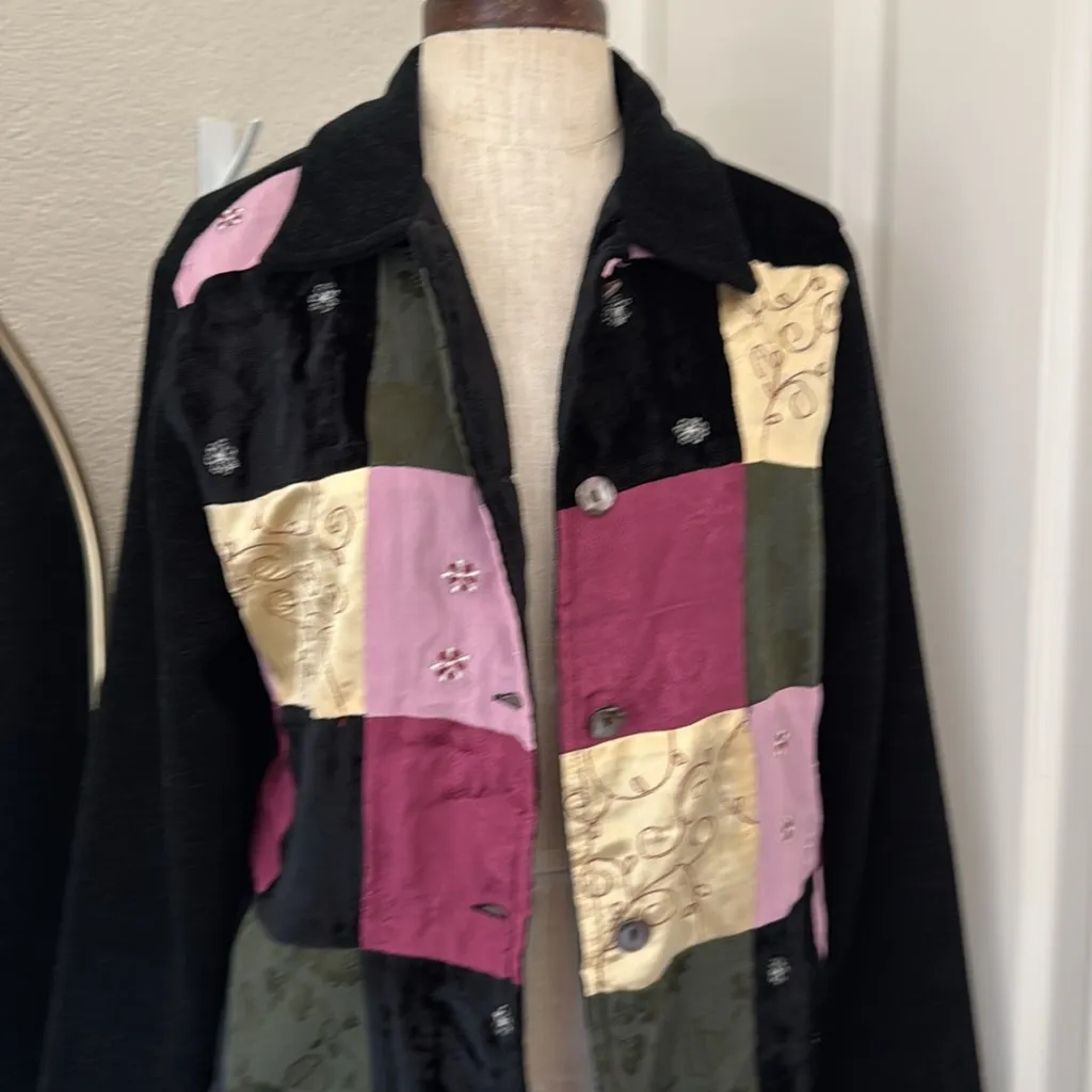 White Stag Vintage y2k Patchwork & satin whimsigoth velvet jacket - Image 6