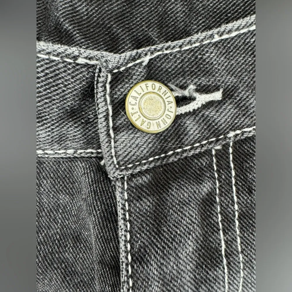 John Galt Brandy Melville Black Distressed Denim Shorts - Image 4