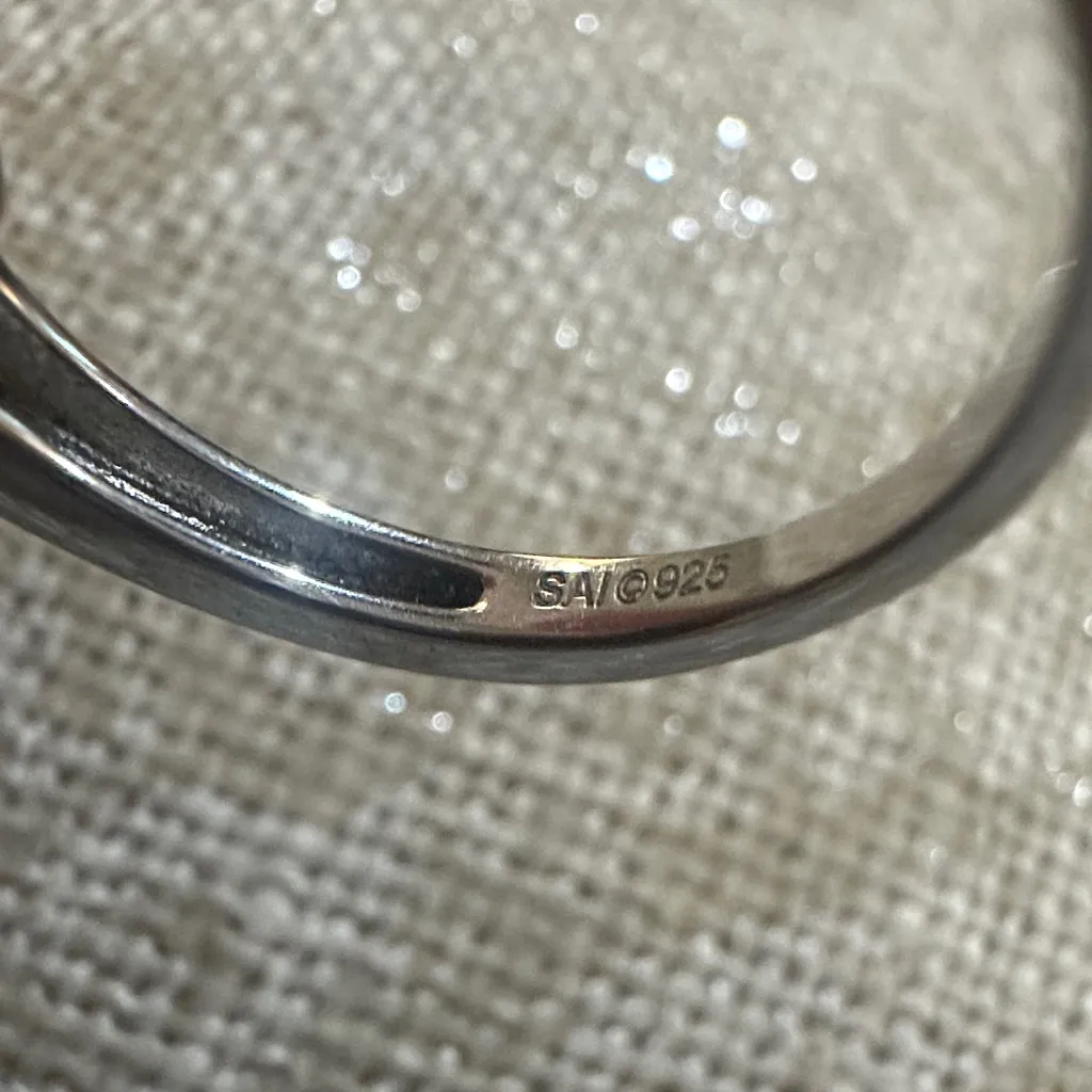 Elegant Blue Gemstone Ring Size 6 - Image 5