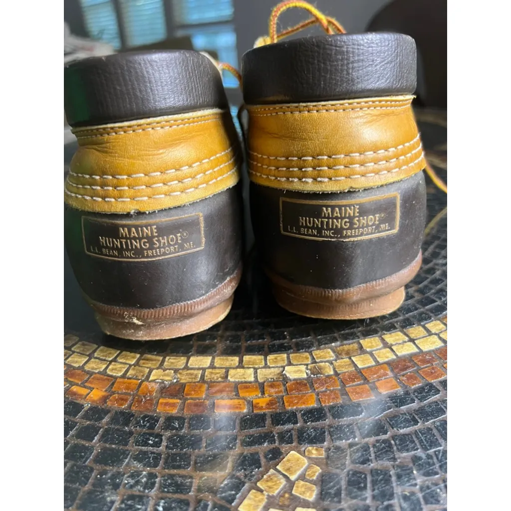 L.L. Bean Maine Hunting Shoe Duck Shoes 10M | Made in USA | Brown Leather Rubber - Image 3