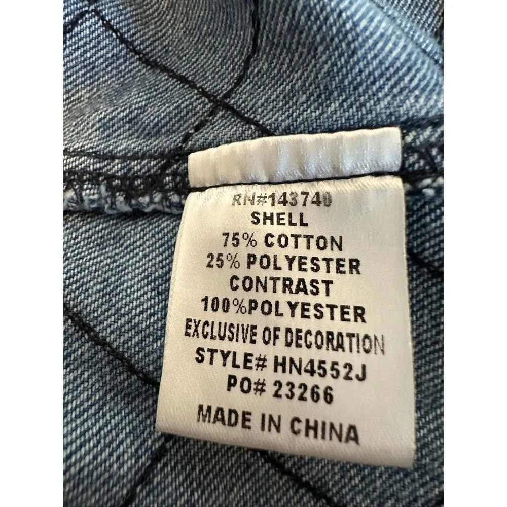 VICI  Maryline Cropped Denim Jacket Size Large - Image 6
