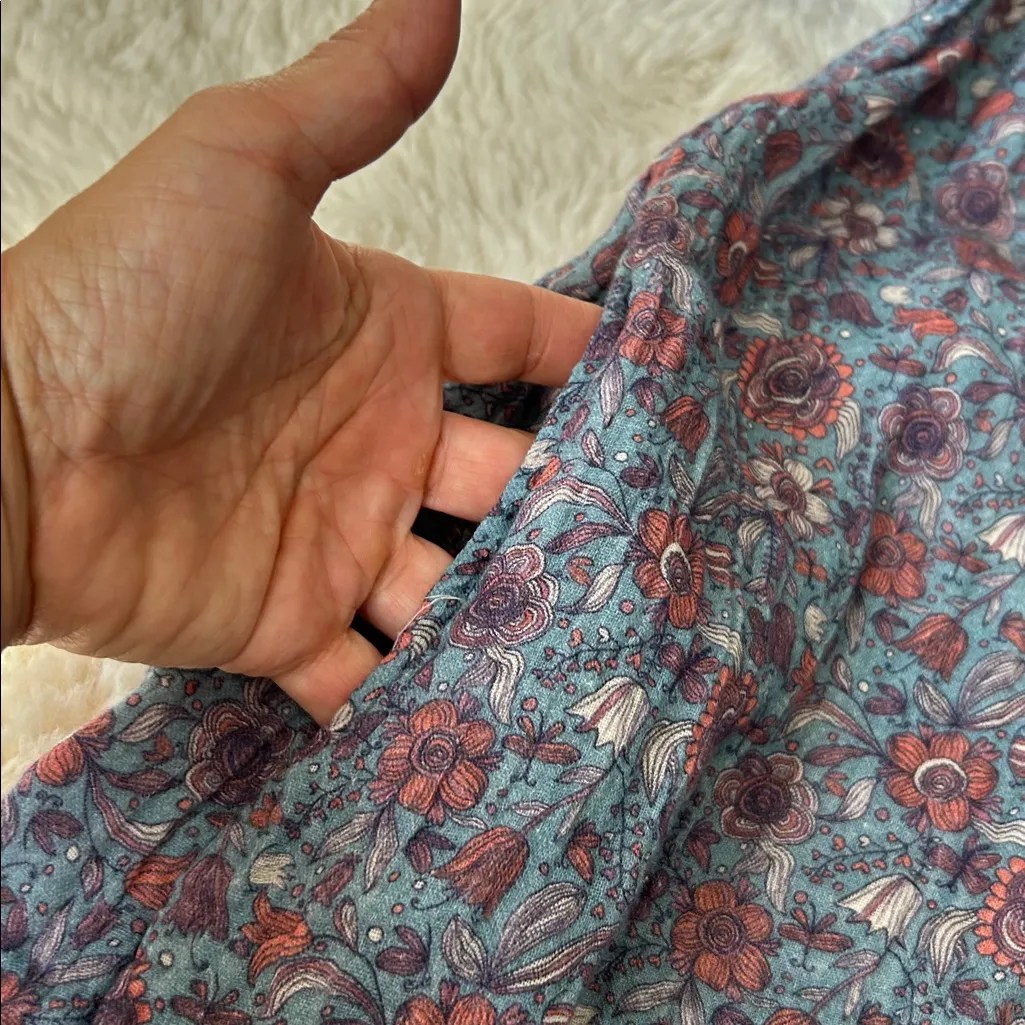 Natural Life Gauze Floral Print Short Sleeve Tunic Dress - Image 9