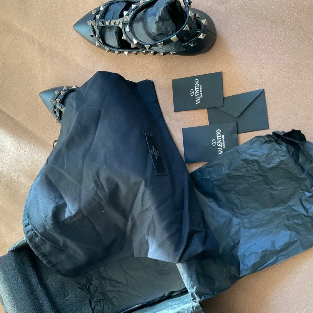 NWT VALENTINO GARAVANI ballerina black rockstud flats EU36.5 US6.5 - Image 9