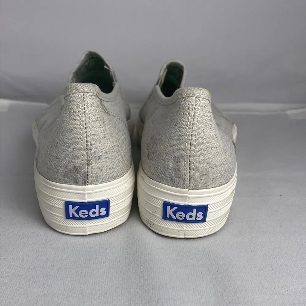 Keds Ortholite Gray and White Slip-On Sneakers with Cushioned Sole size 8.5 - Image 4