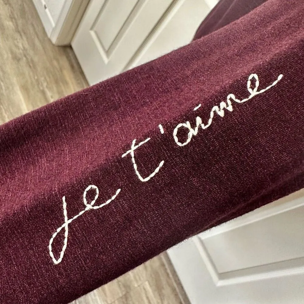 Sundry burgundy Je’Taime embroidered sweater - Image 6