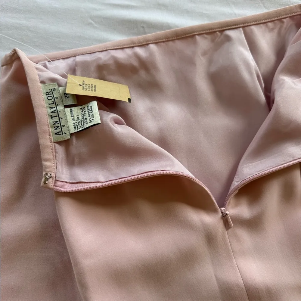 NWT Ann Taylor 100% Silk Pink Pencil Skirt USA Vtg 90s Size 2P - Image 5