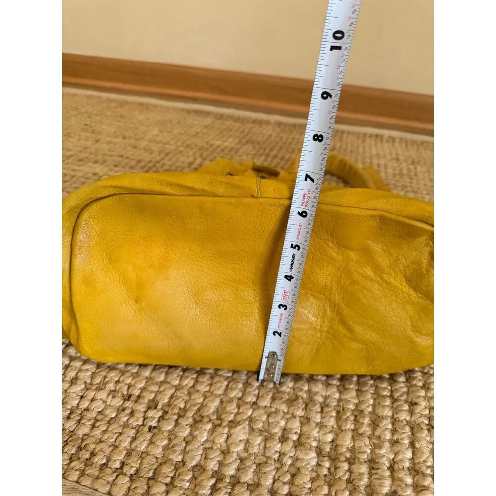 Opelle Mustard Yellow Genuine Leather Backpack Sling Bag Women Zip Closure - Image 8