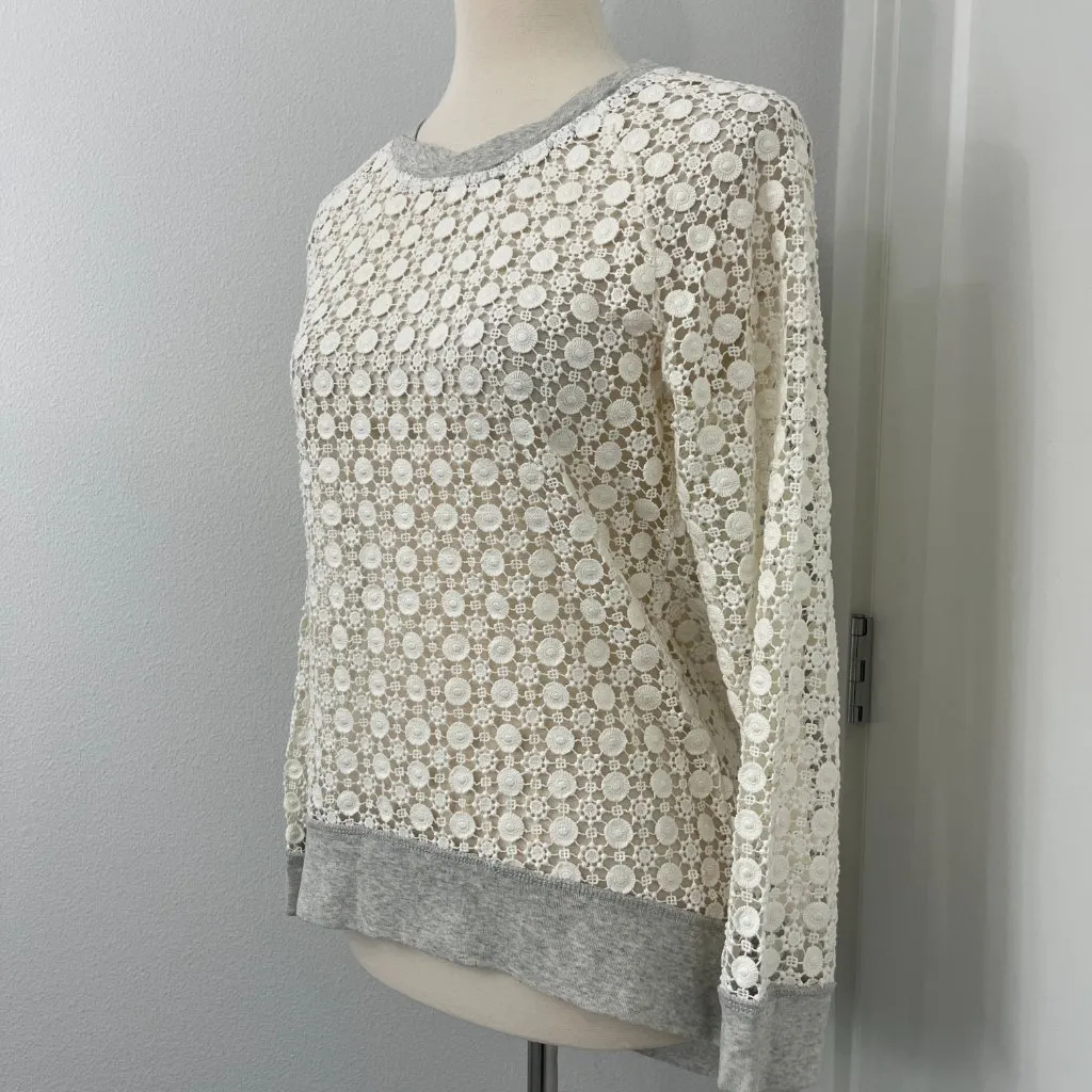 Anthropologie Pam &Gela Small Cream, Gray Crochet Top - Image 2