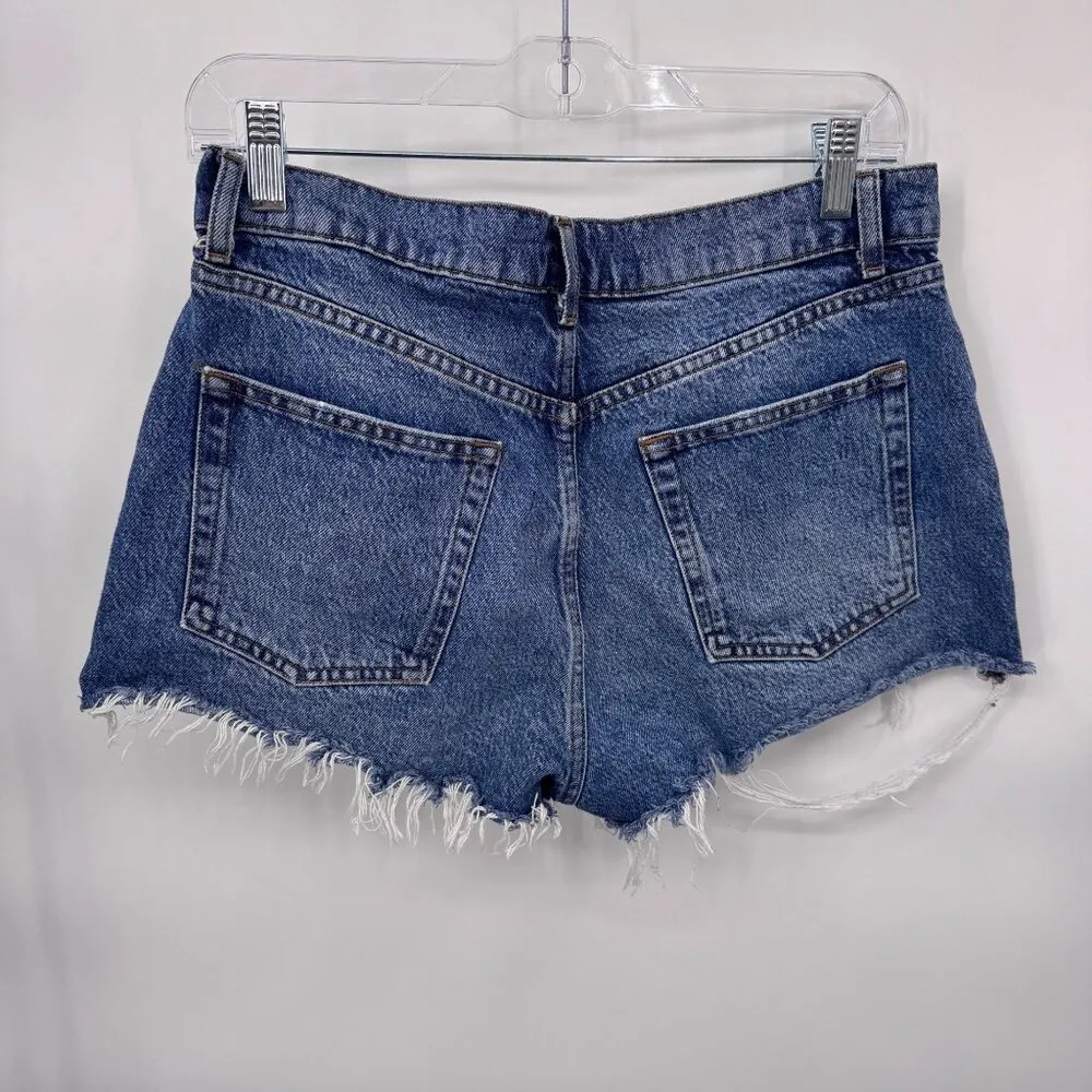 Reformation Jeans Button Fly High Waist Cut-off Shorts Women 28 Blue Sydney Wash - Image 5