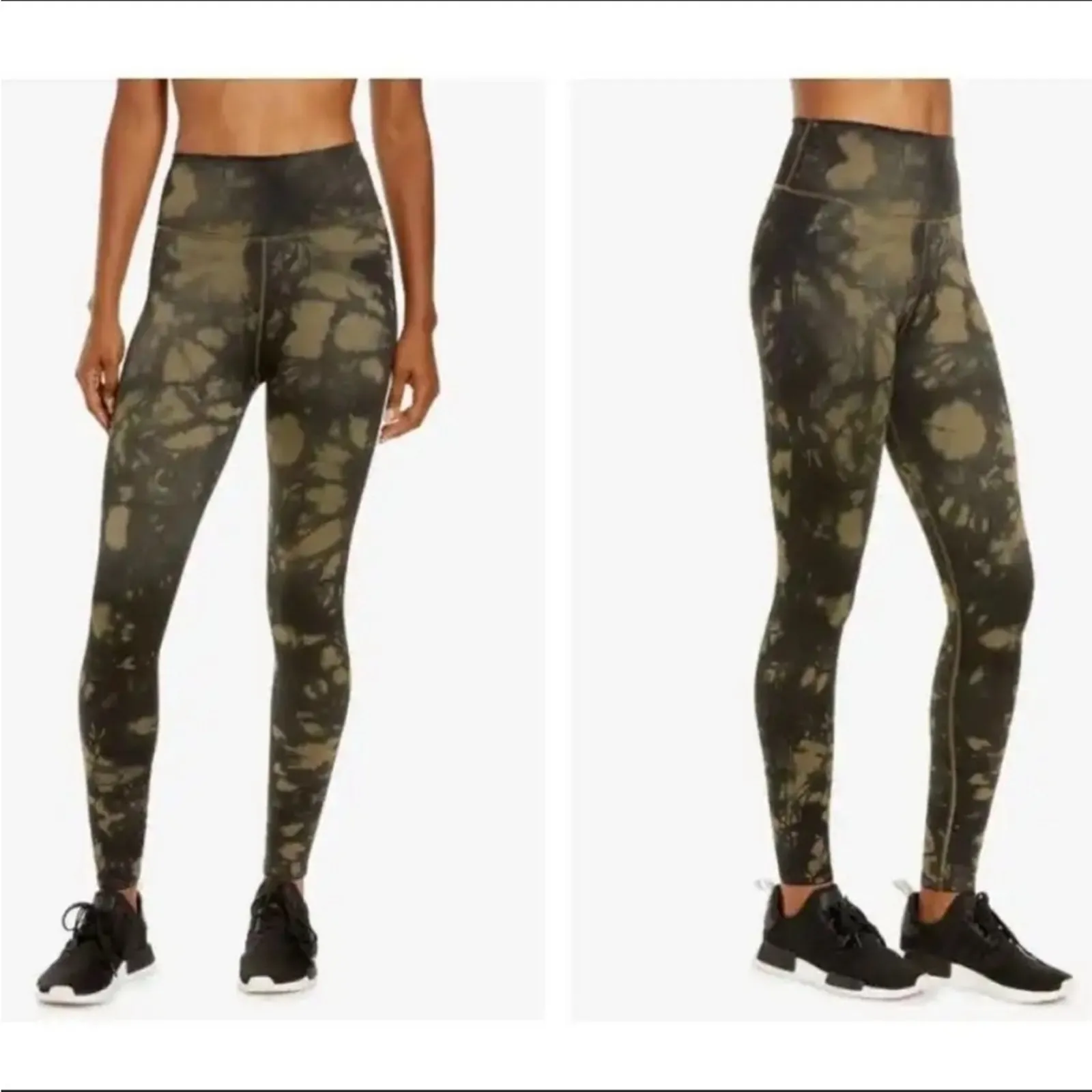 Good American Essentials Tie Dye Seamless Leggings Black & Green Size 3/4 NEW - Image 6