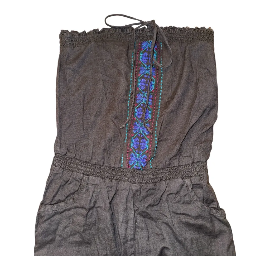 American Eagle Outfitters Charcoal Strapless Jumpsuit - Image 3