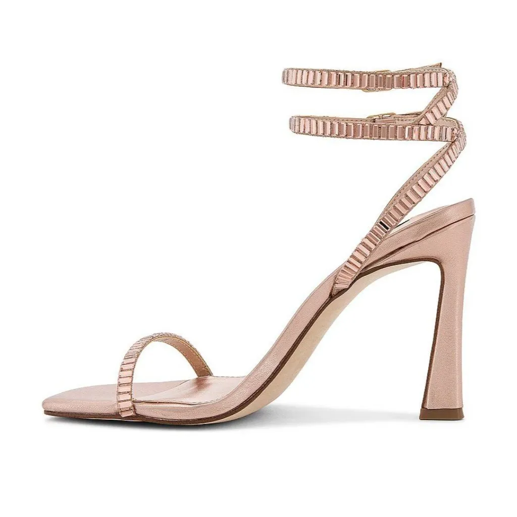 Steve Madden Womens Thierry High Heel in Rose Gold 9 with box Rhinestones - Image 3