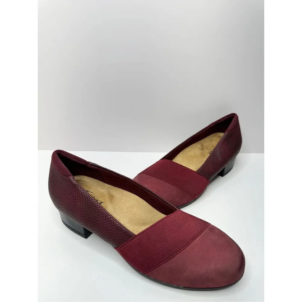 Trotters Loafers Womens Size 5 Red Wine Leather Padded Slip On Casual Shoes NEW - Image 2