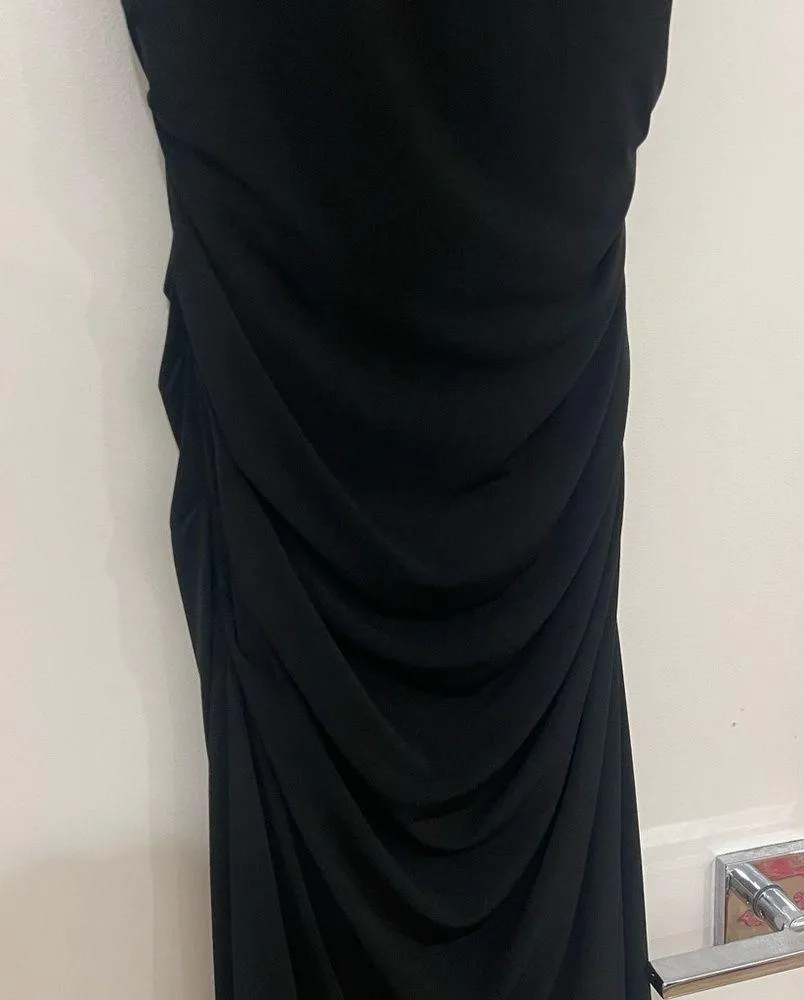 Black Cross Strap Back Formal Dress - Image 5