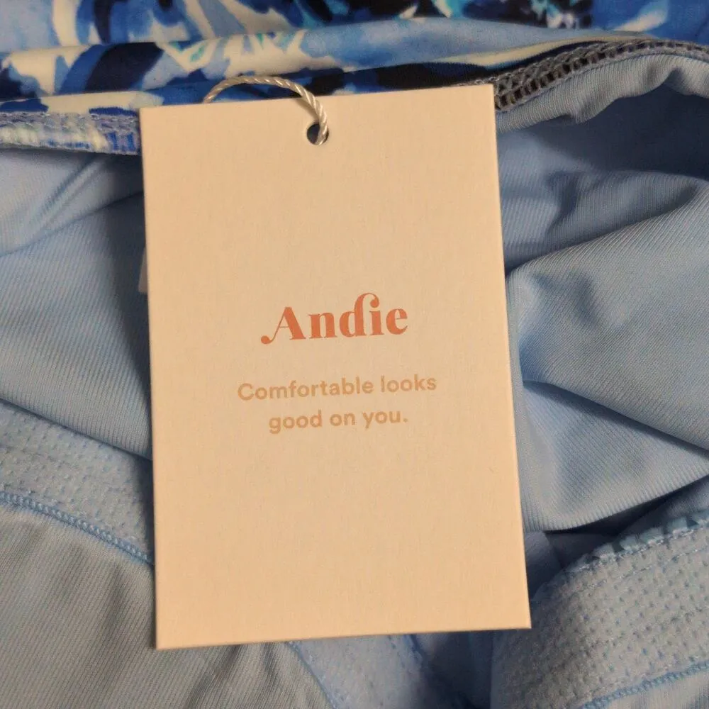 Andie The Amalfi One Piece Blue Floral Scoop Neck Adjustable Straps M New - Image 7