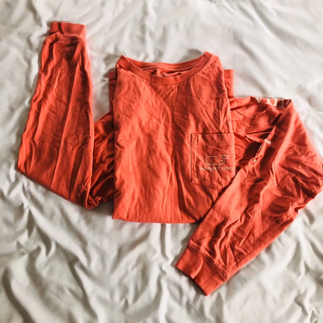 Vineyard Vines Pink Long Sleeve Whale T Shirt - Image 3