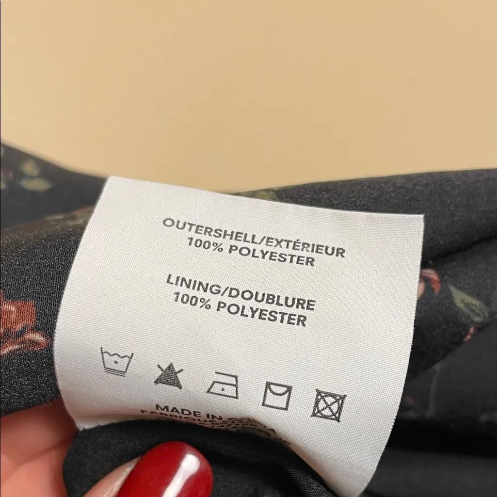 Frank And Oak Women’s Floral Black Pink Green White V - Image 8