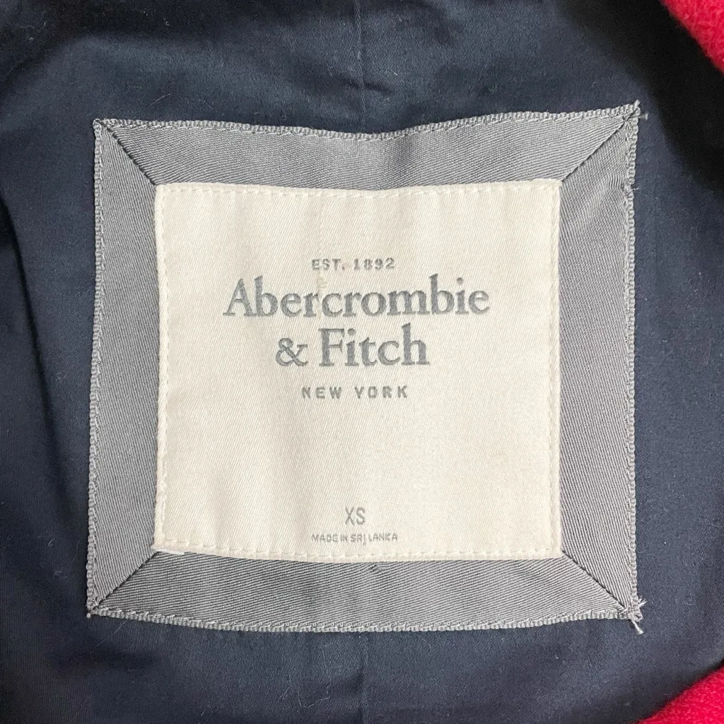 Abercrombie & Fitch Cropped Red Blazer Size XS Wool Blend 2 Button Jacket Preppy - Image 9