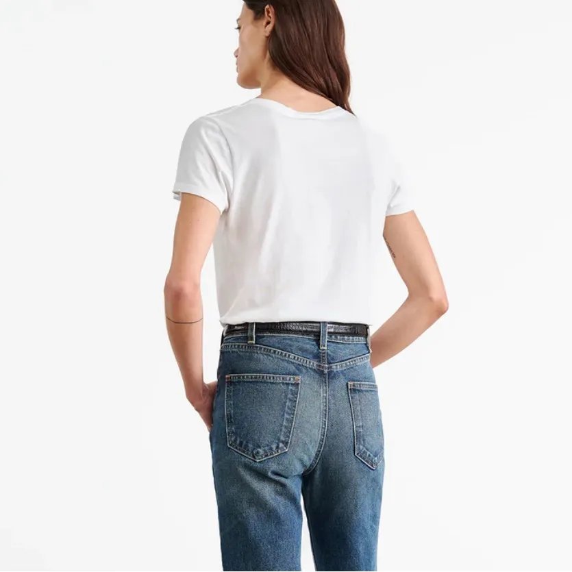 Nili Lotan Carol Tee V Neck Short Sleeve Shirt Cotton White Small Minimal Light - Image 2