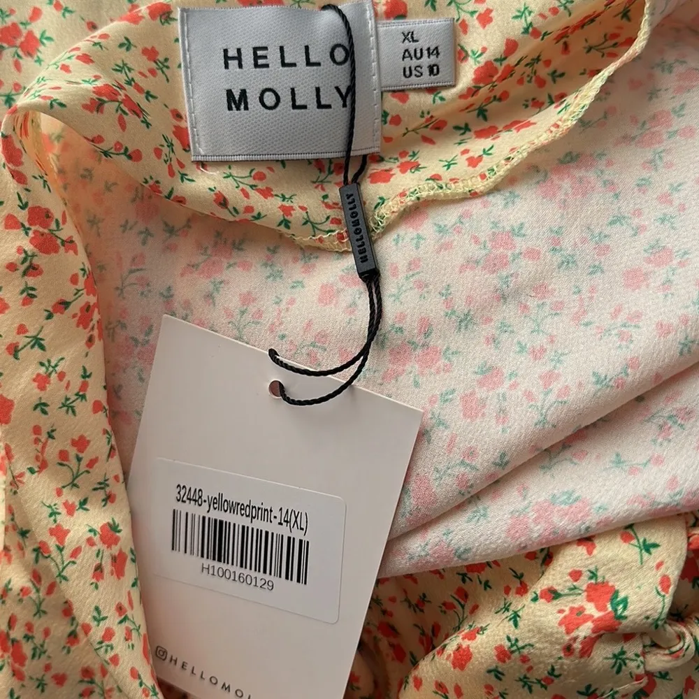 Hello Molly | Yellow Floral Midi Dress - Image 4